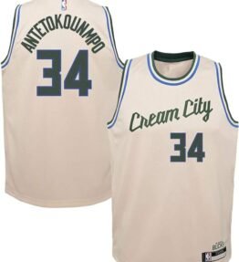 Maillot Milwaukee Bucks cream city