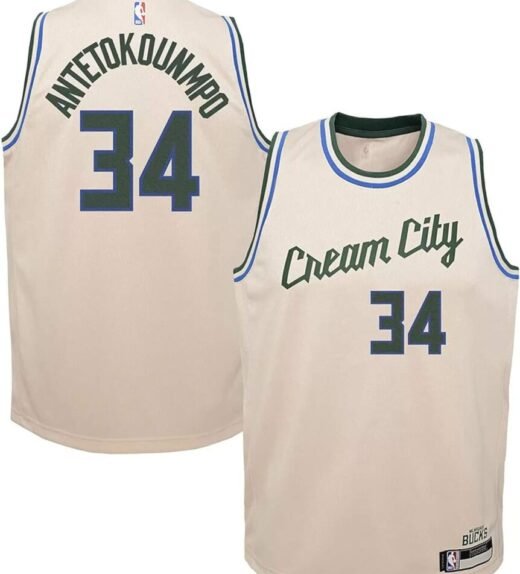 Maillot Milwaukee Bucks cream city