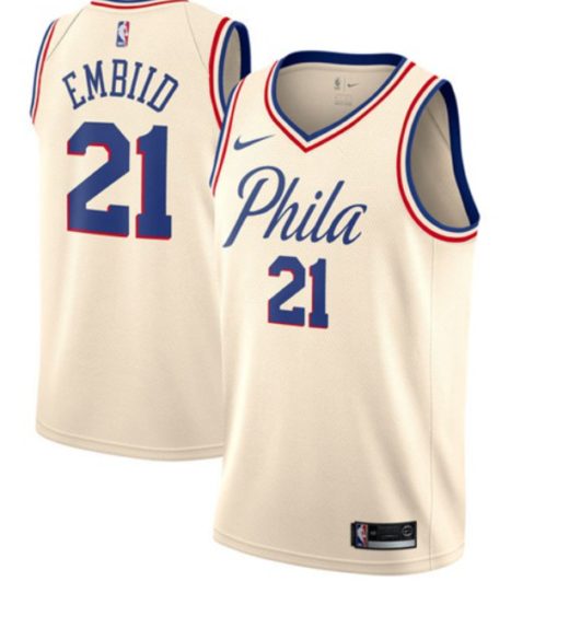 76ers Philadelphie maillot beige