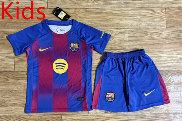 Maillot Domicile enfant fc Barcelone 2025-2026 _ fc barcelona home kid jersey 2025-2026 (1)