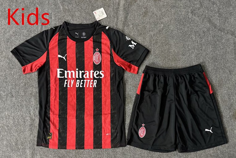 Maillot enfant domicile Ac Milan 2025-2026 _ kid Ac Milan home jersey 2025-2026 (1)