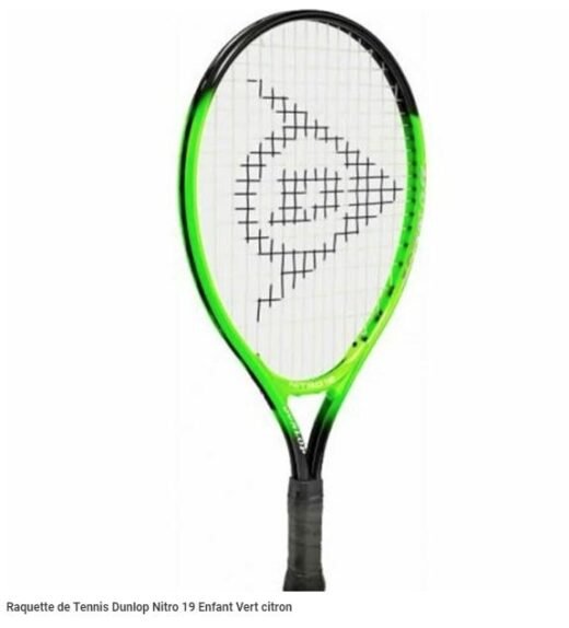 RAQUETTE DE TENNIS DUNLOP NITRO 19 ENFANT VERT CITRON